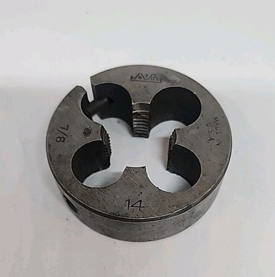 GTD 7/8-14 NF Round Split Adjustable Thread Cutting Die 2-1/4'' Diameter