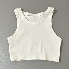 OFFLINE by Aerie White Ribbed Knit Seamless Wireless Pullover Sports Bra M