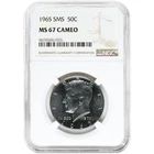 1965 SMS 50c Kennedy Silver Half Dollar NGC MS67 Cameo