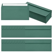 100 Pack Dark Green #10 Business Envelopes Letter Size Envelopes]