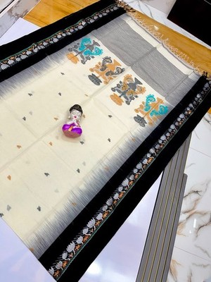   Pure Cotton Kotki Khadi Saree | Handmade Traditional Cotton Saree with Blouse