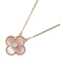 Van Cleef & Arpels Vintage Alhambra Necklace 18KPG Gold Diamond Mother of pearl