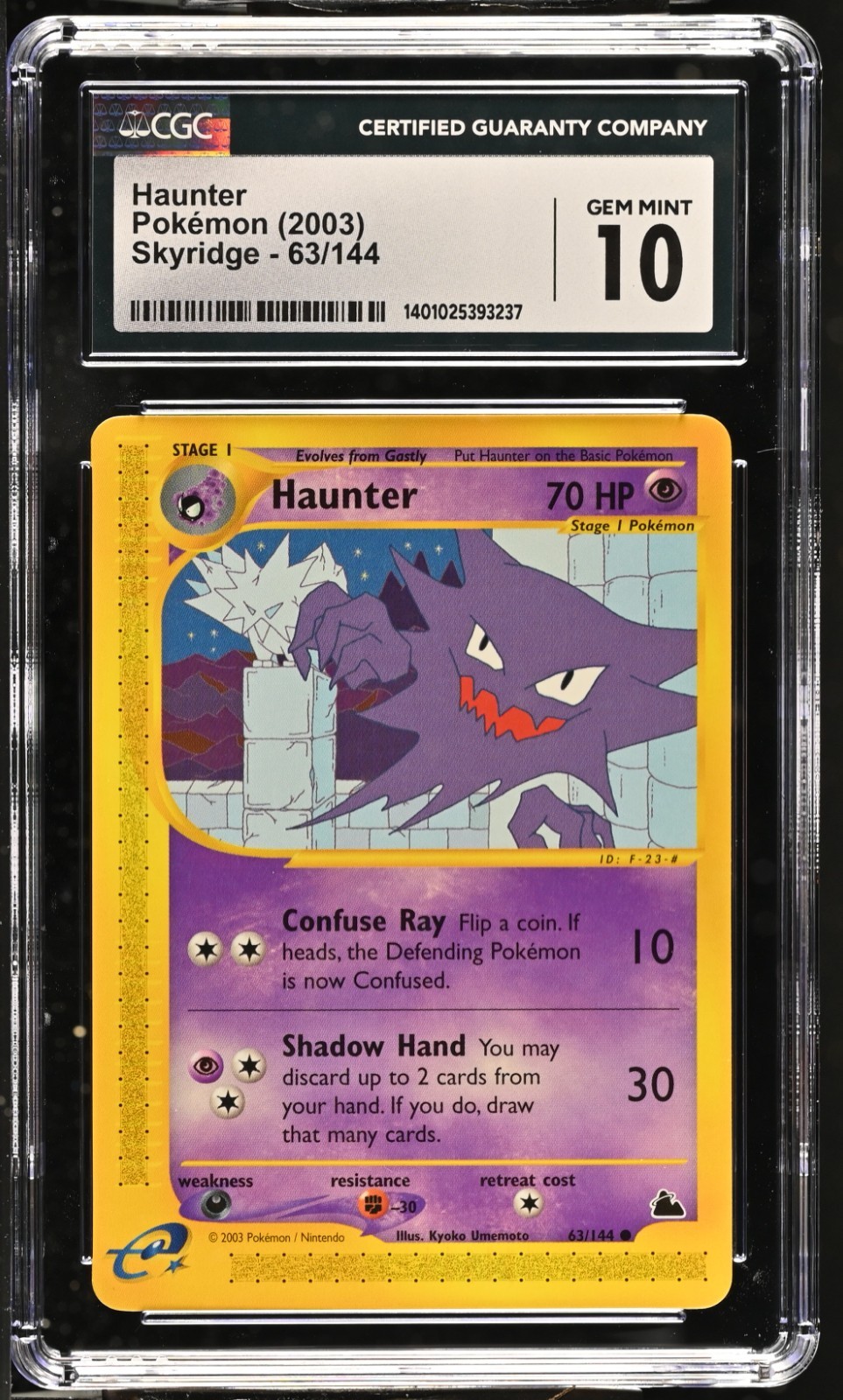 2003 Pokemon Skyridge Haunter #63/144 CGC 10