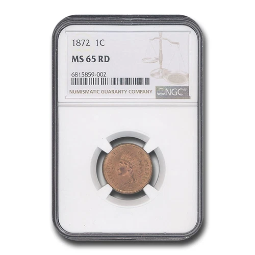 1872 Indian Head Cent MS-65 NGC (Red)