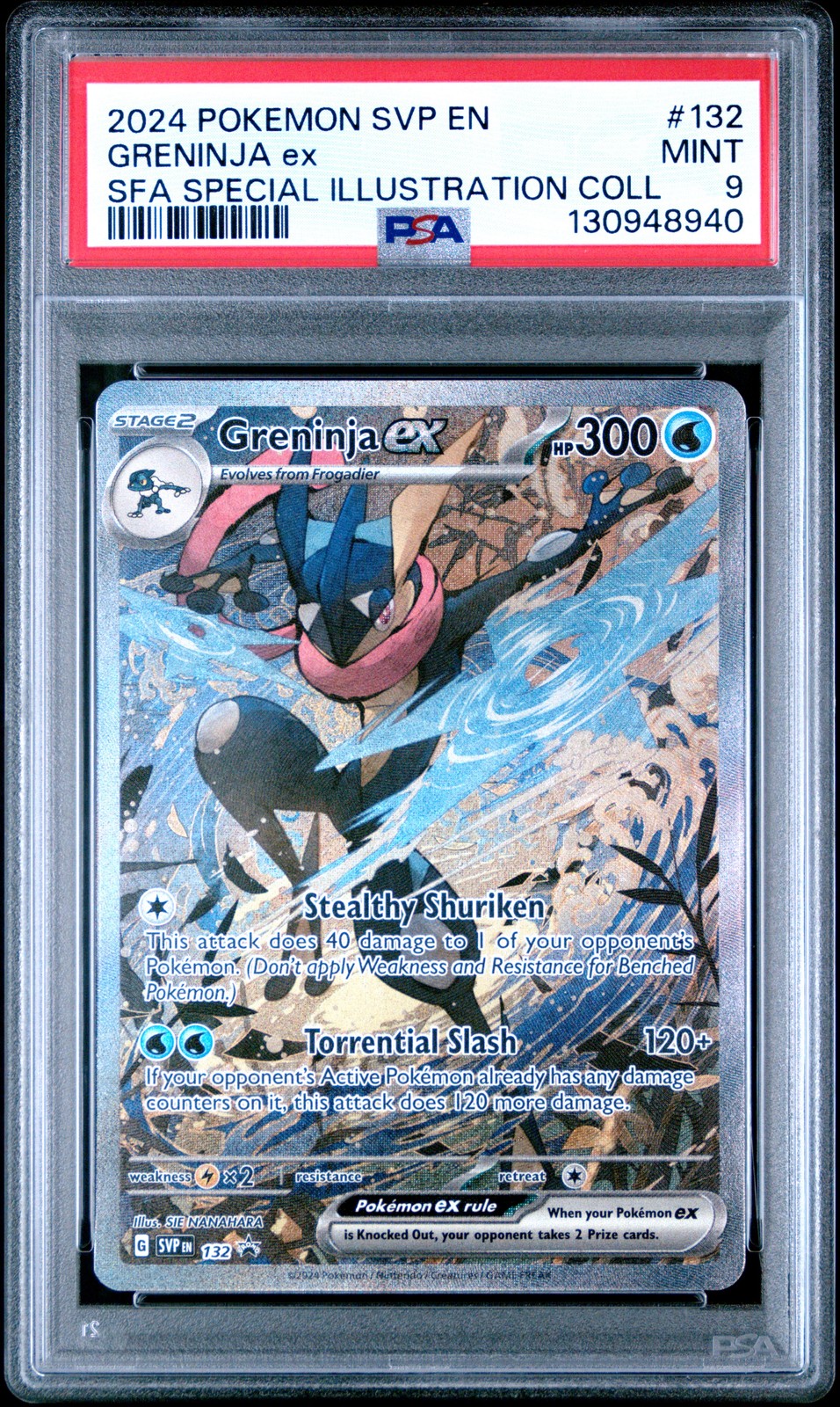 2024 POKEMON SVP EN-SV BLACK STAR PROMO #132 GRENINJA EX PSA 9