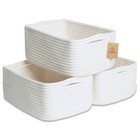 Cotton Rope Storage Baskets 3-Pack | Small Organizing Bins for Nursery