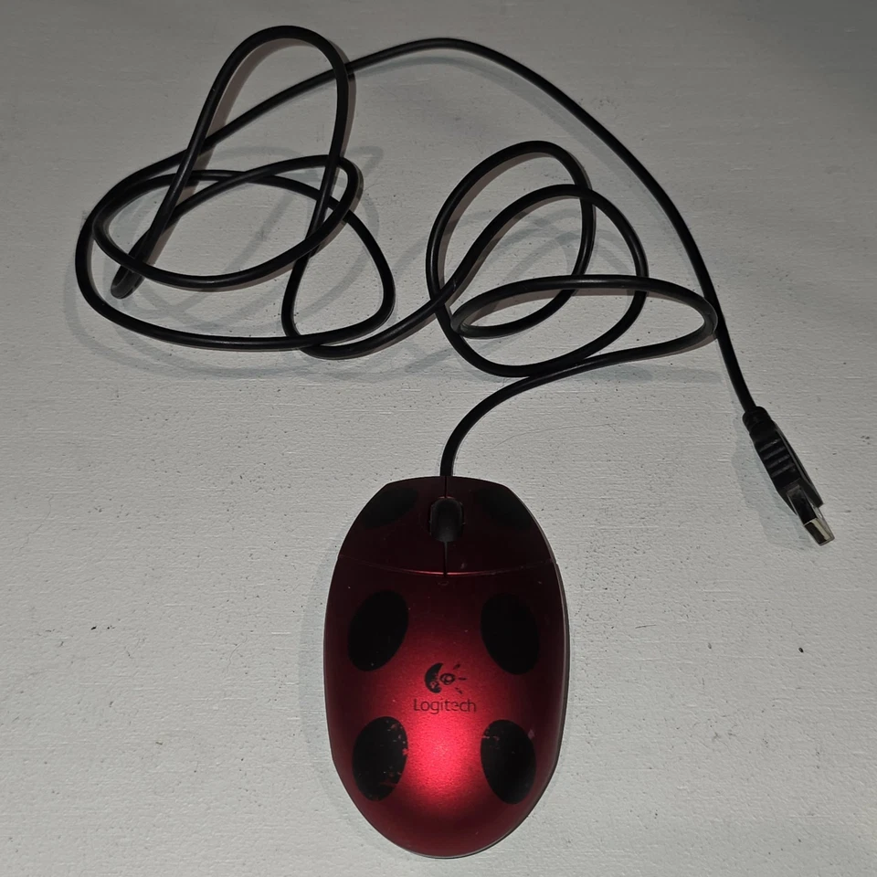 Logitech Red Ladybug Optical Mouse for Little Hands Kids Child Children - Image 2 of 3