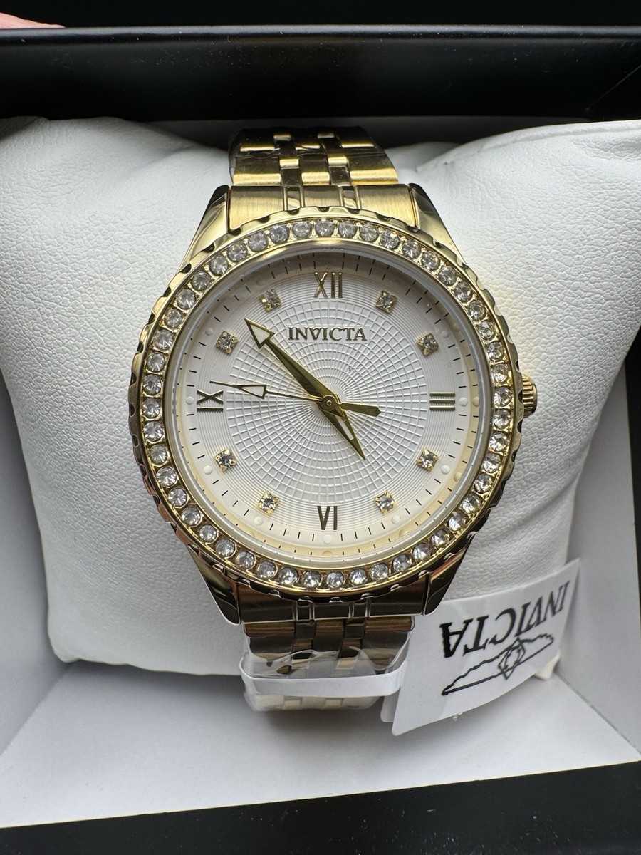 Invicta 69220 Wildflower Women's Gold Tone Crystal Watch 33mm