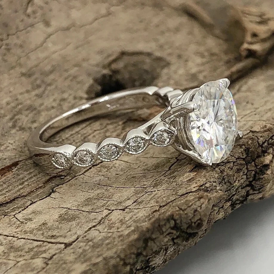 Anillo de aniversario de plata de ley 925 AAA diamante blanco 5ct natural certificado VS1 Foto 4 de 4