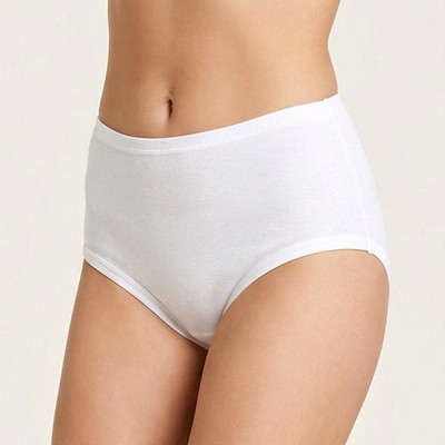 4-8 Stück Damen Slip weiß 100% Baumwolle Größe 36-58 (SH-8423)