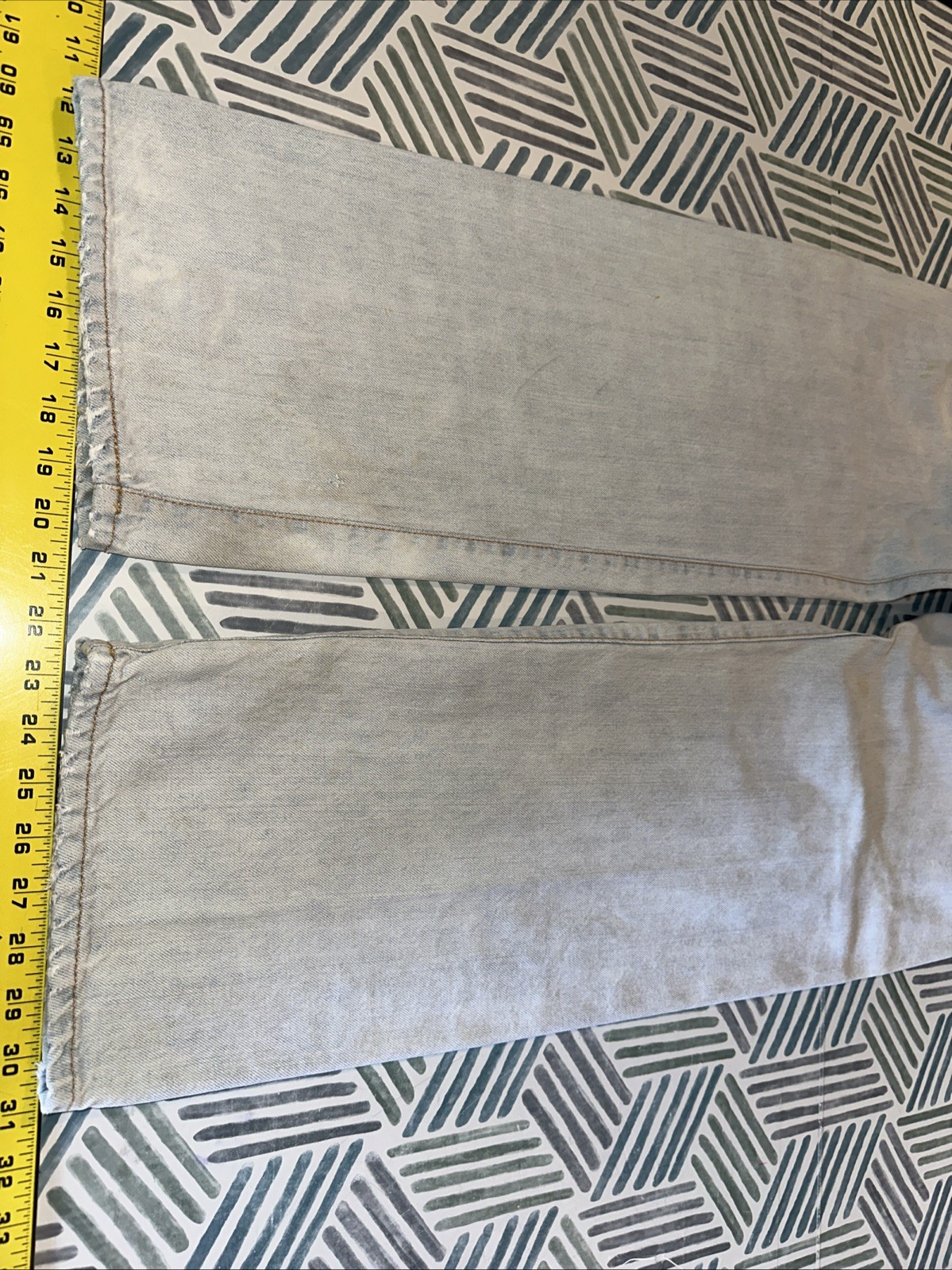 Edwin Button Front Cinch Back Distressed Light Bl… - image 11