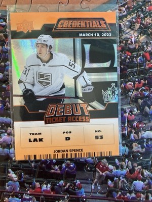 2022-23 Credentials - Debut Ticket Access Jordan Spence #161 Orange /149 (RC)