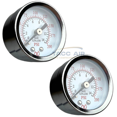 #ad 2 Pack 200 PSI Pressure Gauge Back Mount 1 8quot; NPT 1.5quot; Face Air Water Oil Gas $14.87