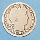 U.S.A ( 1 ) COIN  BARBER  QUARTER 1896  FINE  0.9000  SILVER