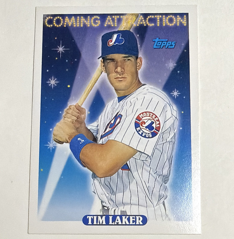 Topps 1993 Coming Attraction Tim Laker Rookie Card #816 Montreal Expos