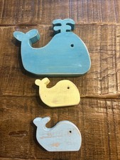 Handmade Wooden Whale Set Of 3
