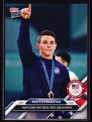 2024 Topps Now Olympics Men's Gymnastics #5 First Medal Since 2008 USA