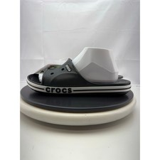 Crocs Bayaband Slide Mens Size 10 Black White Slip On Sandals Comfort Shoes