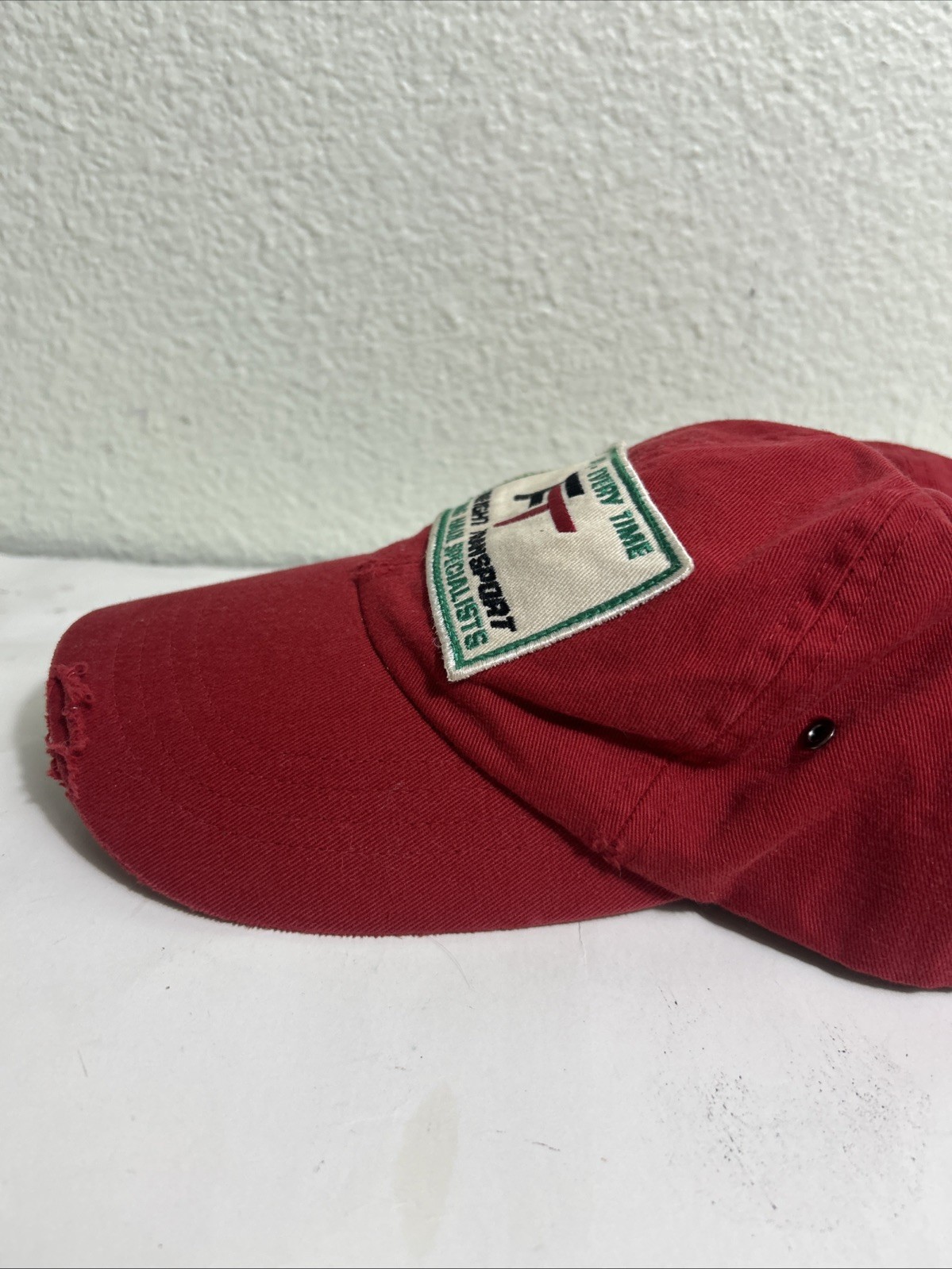 American Eagle Strapback Baseball Cap Red Distres… - image 7