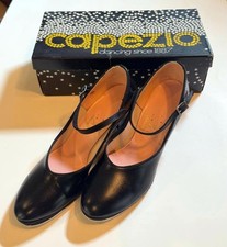 Vintage Capezio Womens Black Leather Tap Dance Shoes Pumps Heels 7.5 N, Plus Box