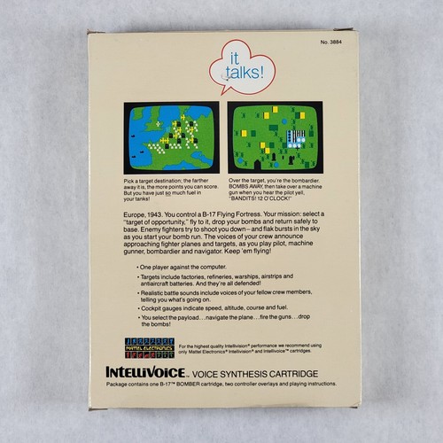 Caja de cartuchos B17-Bomber Intellivision con manual y superposiciones Intellivoice 1982 - Imagen 2 de 4