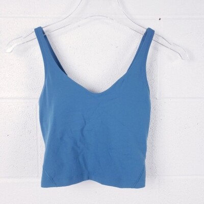 Lululemon Align Tank Top Light Support, A/B Cup Blue Cropped Size 0
