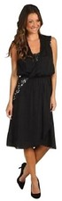 VINCE CAMUTO Black w/Sequins V-Neck Hi/Low Cocktail Dress ( Sz. 2 ) NWT $148.00