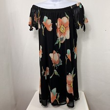 Megan USA Dress Women's Large Off Shoulder Short Sleeve Above Knee Mini Floral