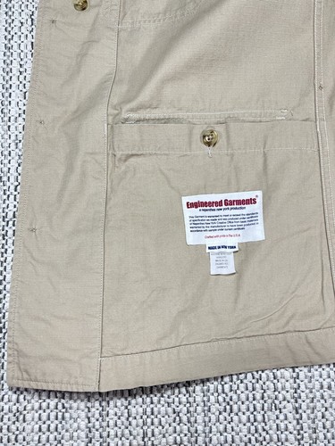 ENGINEERED GARMENTS Tropical Jacket, MEN'S LARGE, Slim, Ripstop Cotton USA Beige - Picture 7 of 9