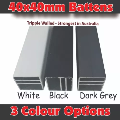 3 colours - SQM price White Black Grey BATTEN Gates - Using 40x40mm Battens - Picture 6 of 12