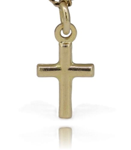 Yellow Gold TINY CROSS CHARM Guaranteed Real 9ct / 9k Gold - Bild 3 von 8