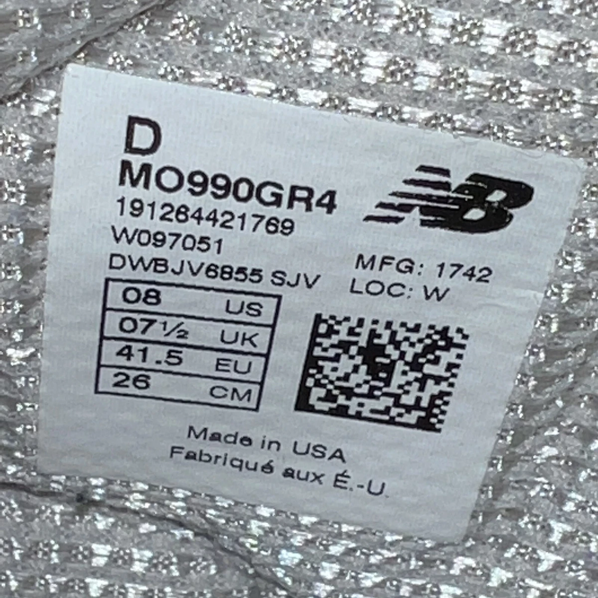 New Balance 990 v4 Mid Grey Suede Shoe Mens Size 8 MO990GR4 Grey Lace