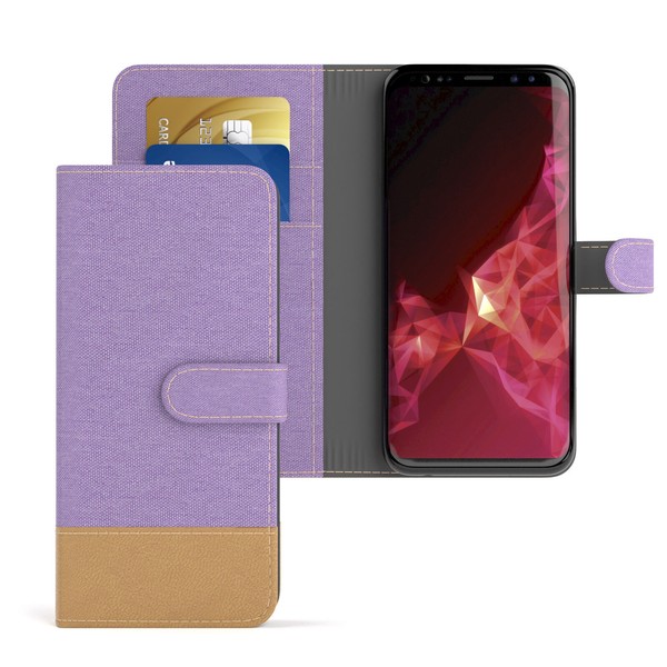 Tasche FüR Samsung Galaxy S6 Jeans Cover Handy Schutz HüLle Lila-image