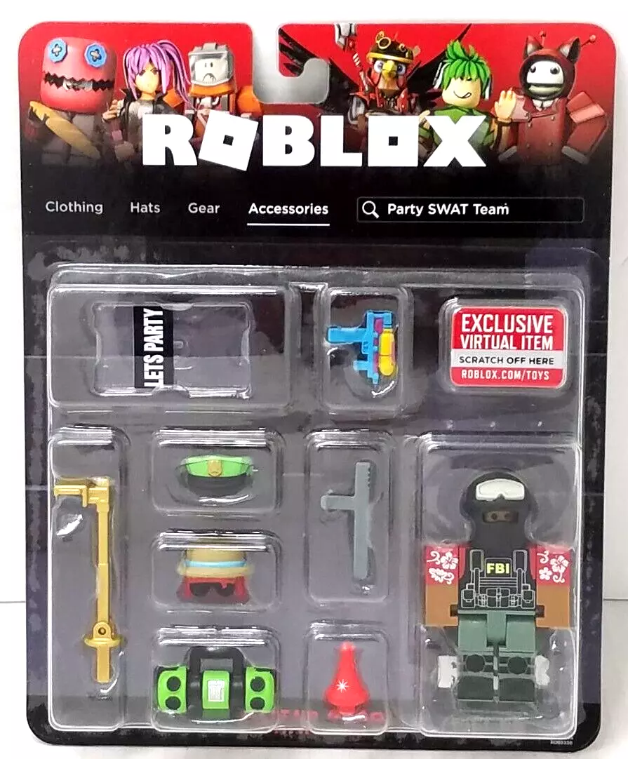 Roblox Avatar Shop Series Collection - Party SWAT Team Figure Pack  [Includes Exclusive Virtual Item] 