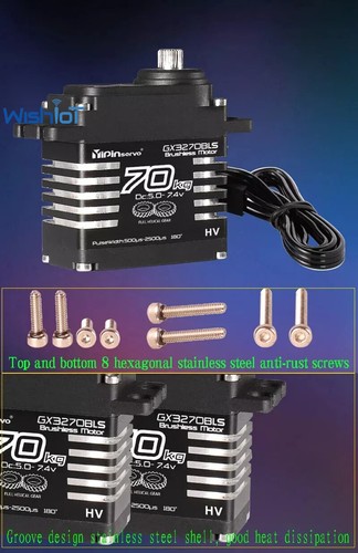 70KG 8,4V High Torque IP68 Brushless Servomotoren Getriebe für 1/8 1/10 Scale RC Car - Bild 6 von 18