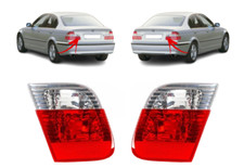 FOR BMW 3 E46 SALOON 01 - 05 REAR TAIL LIGHT LAMPS INNER PART PAIR
