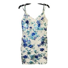 City Studios Womens Juniors' Floral White Bodycon Dress Size 7 - NEW