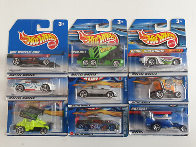 9 x hot wheels: HW 500, DODGE VIPER, OLDS AURORA, DODGE SIDWINDER, SPIN-OUT, ...