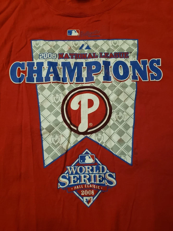 Philadelphia Phillies Red Men's XL T-Shirt Majestic World Series Champion 2008 - Image 2 of 4