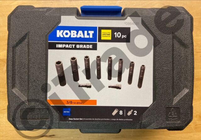 Kobalt 10 Pc Piece 3/8" Deep Socket Set Impact Grade *Choose Standard or Metric*