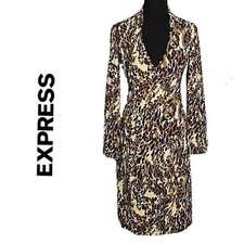 Express Leopard Print Wrap Dress