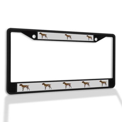 Metal License Plate Frame Vinyl Insert German Shorthair Pointer Dog A