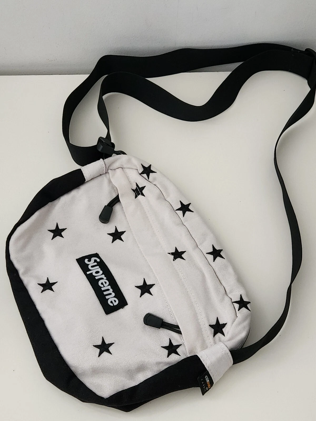 Sac bandoulière FW13 Suprême Etoiles Brodées Tissu Cordura Vintage Blanc Rare