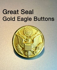 12 Vintage US Military Eagle Great Shield Button metal Army round shank WB Co