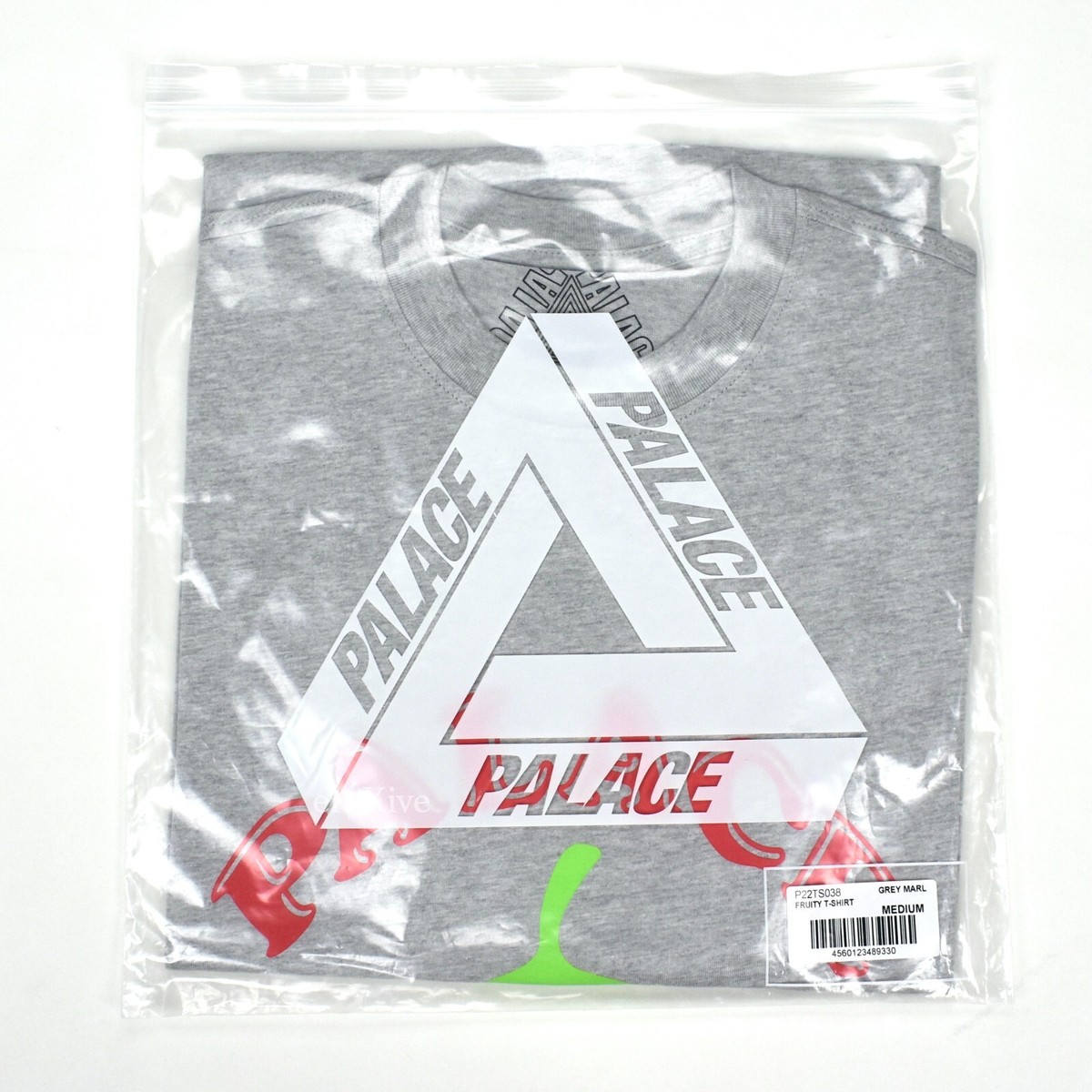 NWT Palace Skateboards Fruity Strawberry Logo T-Shirt Gray Mens M