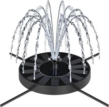 Solar Fountain Pump with Spray Height Adjustment, Upgrade Glass Solar Bird Bath