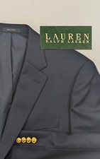 New No Tags Ralph Lauren Blazer Sports Coat Wool Navy Gold Button Jacket 42R 46"