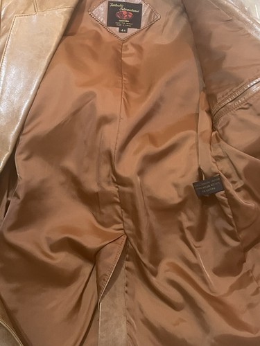 Vintage Leather Jacket Mens Sz 44 Fantastic International 1970s Capsule READ - Picture 13 of 17