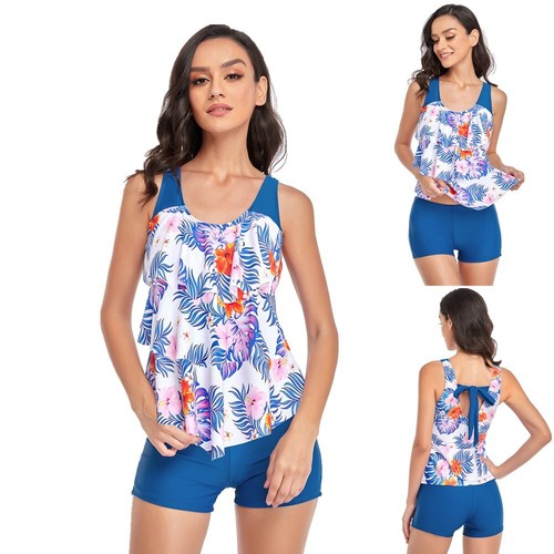 Women's Tankini Swimsuits Athletic Two Piece Bathing Suits with Shorts Tank Tops - Picture 37 of 53