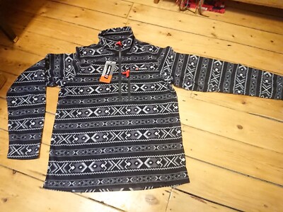 Berghaus Prism Trango Fleece Small Top Dean Street 90s Retro schwarz gemustert 